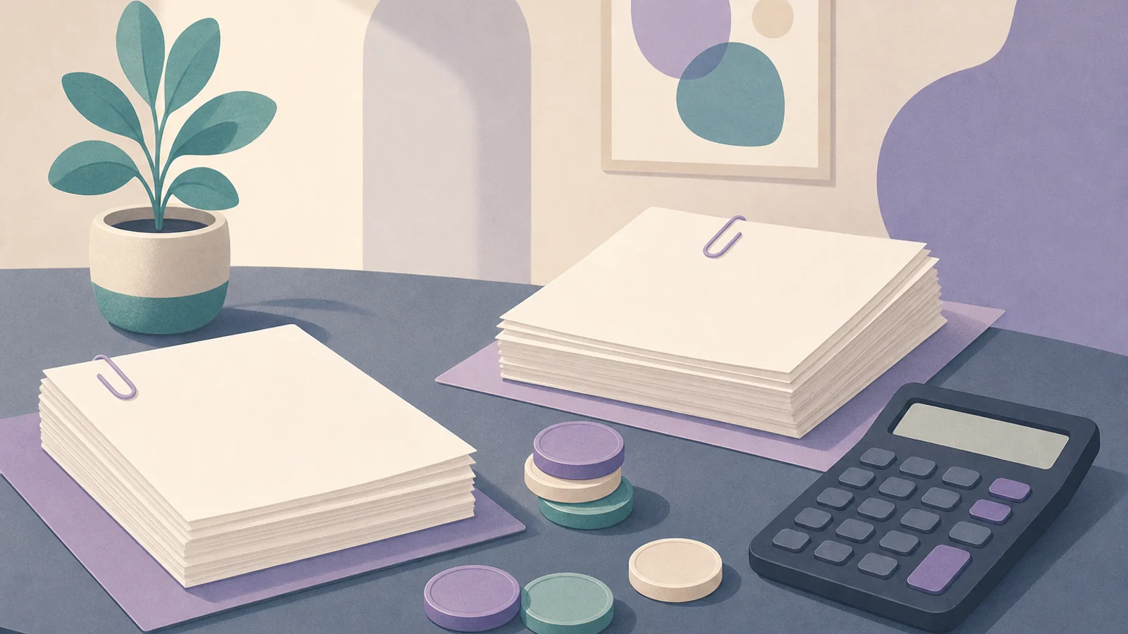 Abstract planning scene with documents — IVF costs and financing guide