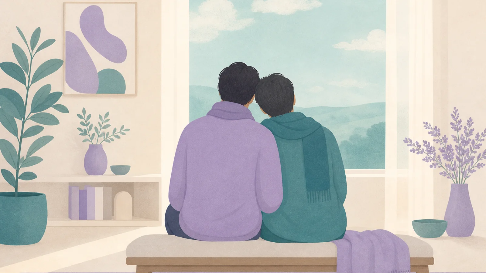 Two silhouettes sharing calm light — male factor and ICSI education guide