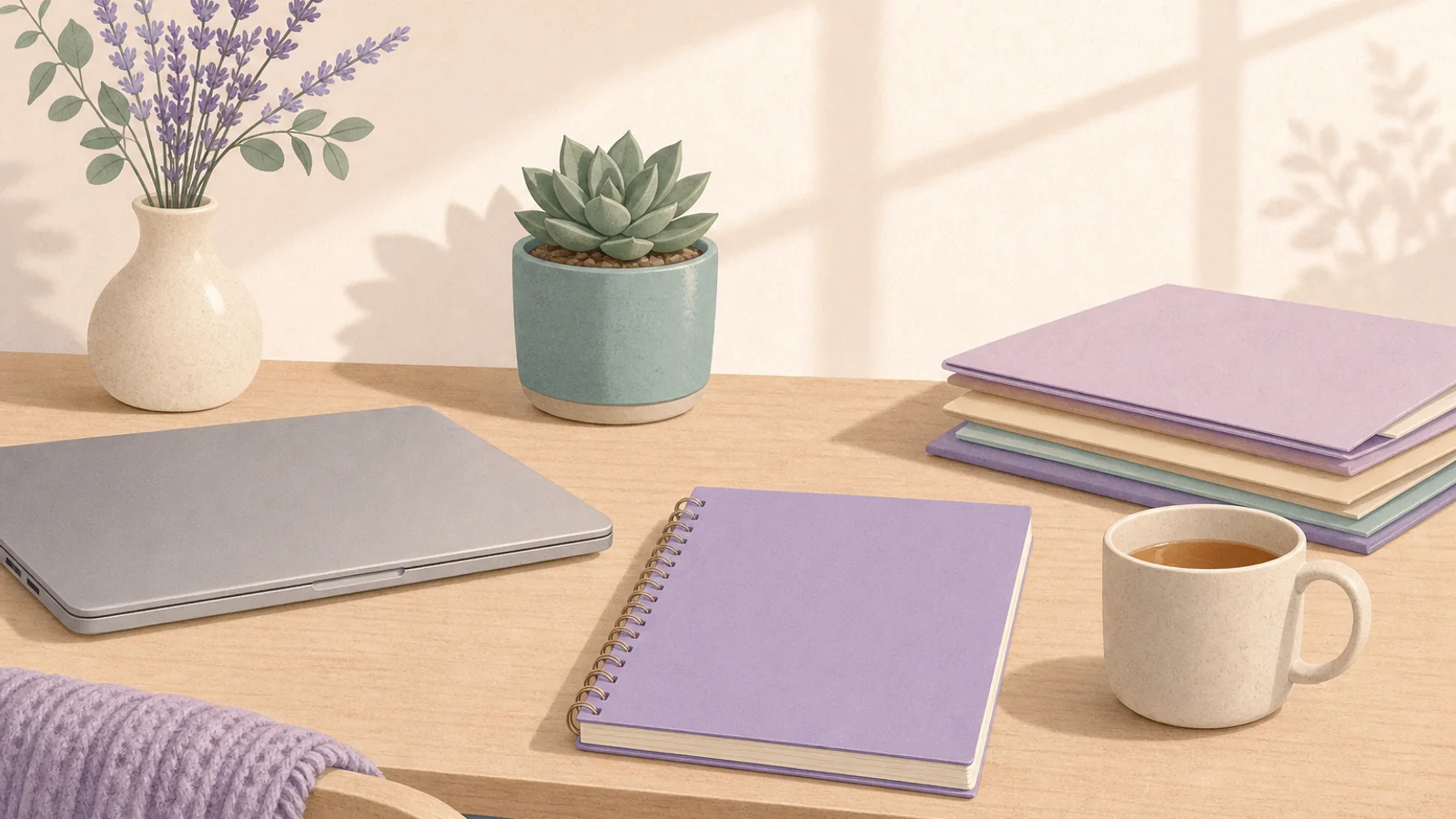 Illustration of a calm preparation desk with tea and notes — IVF checklist guide