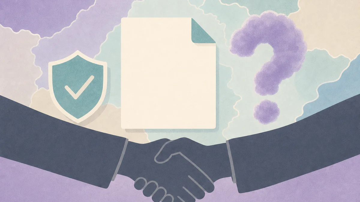 Handshake and blank document suggesting insurance and package questions