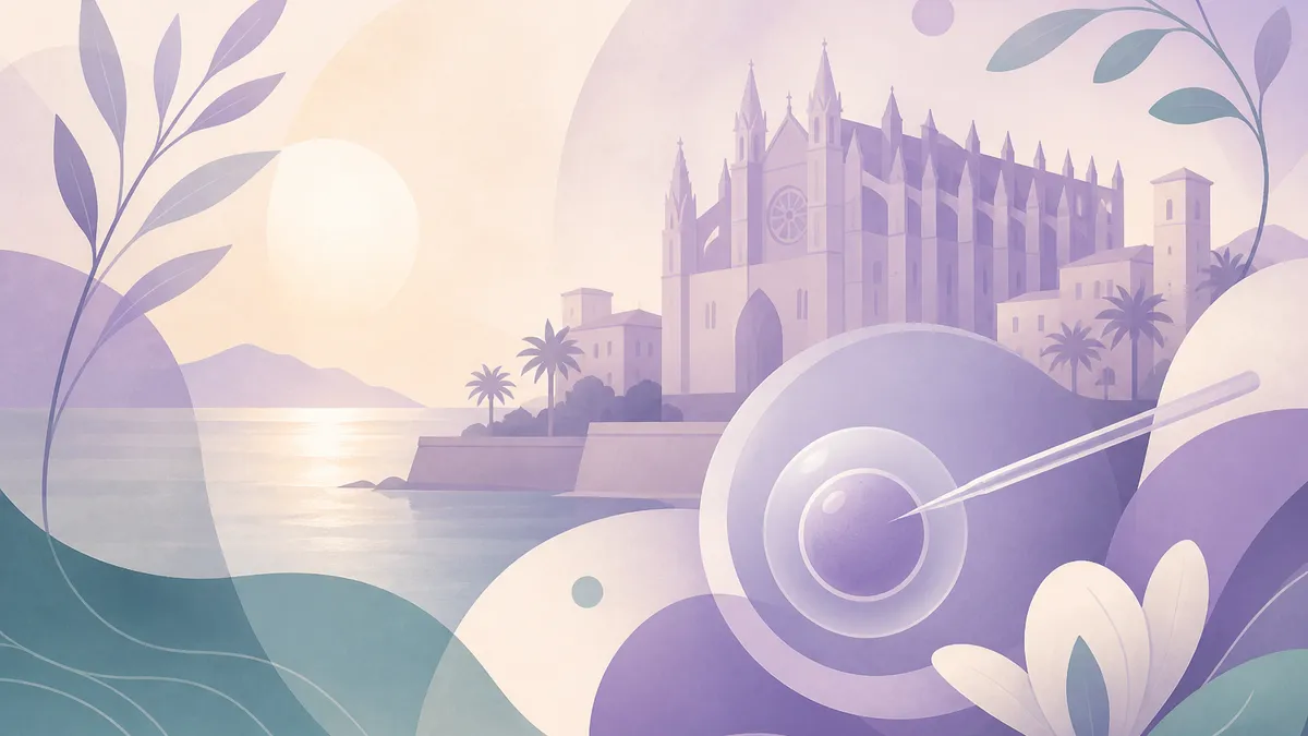 Soft illustration inspired by Palma light for an IVF clinic guide