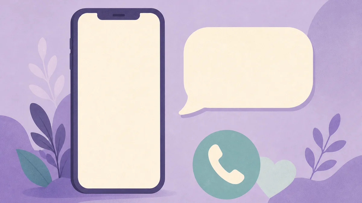 Smartphone and speech bubble suggesting contact with the clinic about side effects